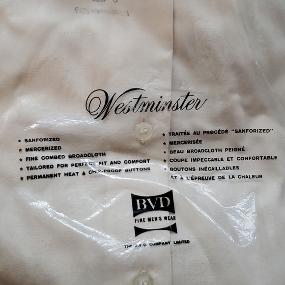 Vintage BVD Westminster 1960's shirt 16 collar - Picture 4 of 6